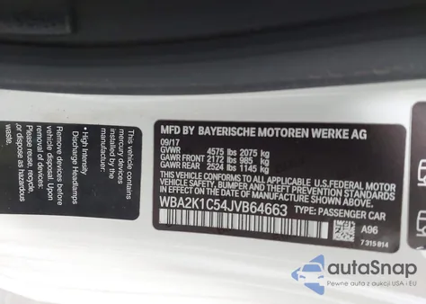 2018 BMW 230I xDrive from USA, damaged, VIN WBA2K1C54JVB64663
